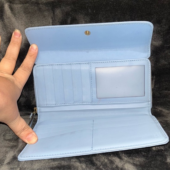 GUCCI MICRO GUCCISIMA ZIP AROUND LONG LEATHER CONTINENTAL WALLET MINERAL BLUE - Picture 2 of 3